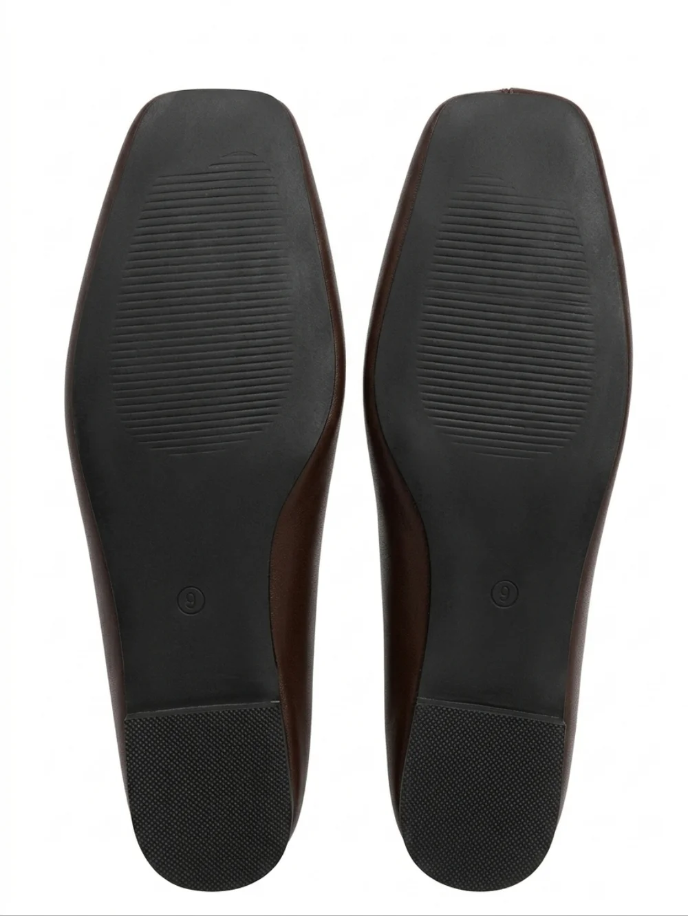Brown Mary Jane Flats Square Toe Criss Cross Strap Ballet Shoes Size 9 NWOT